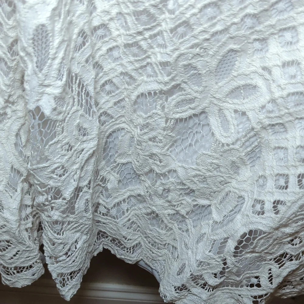 Lane Bryant White Lace Knee-Length Dress Fully Lined Women's Size 20 - Picture 3 of 6